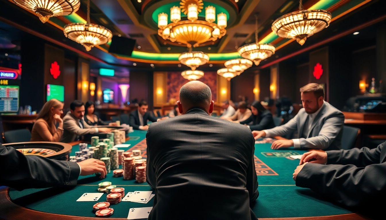 Experience the thrill of betting at https://red88.spot/ with vibrant casino visuals of poker and roulette.