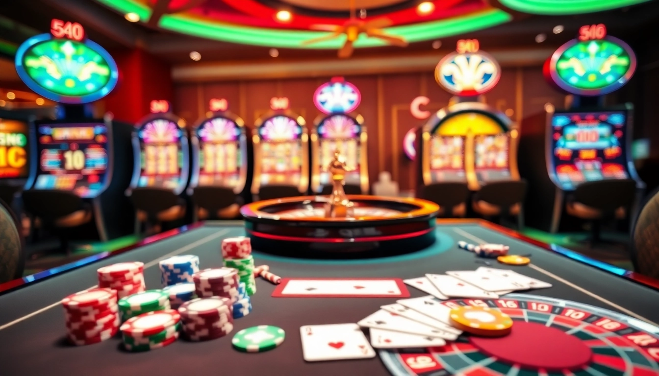 Experience the thrill of online gambling at Fb88 with vibrant casino tables and engaging games.