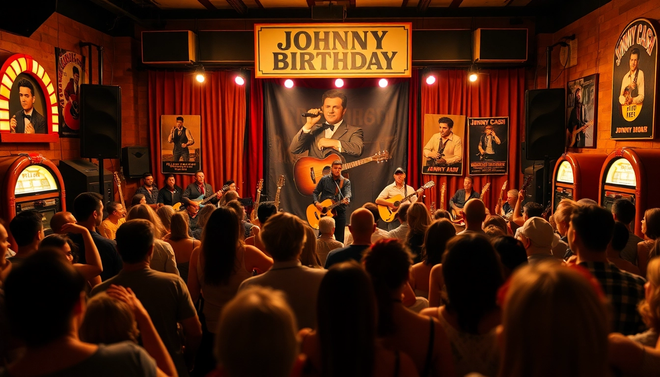 JohnnyCashBirthday.com celebrates Johnny Cash's legacy with joyous music and retro-themed decor.
