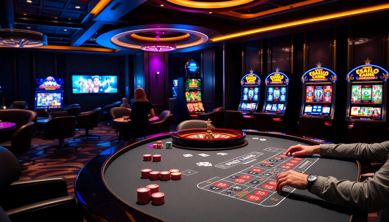 Experience the thrill of high-stakes gambling at https://58win4b.net/ with luxurious poker tables and vibrant neon lights.