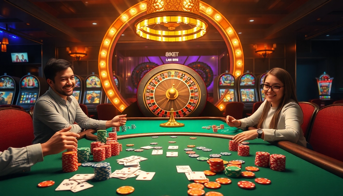 Experience the thrill of gambling at 8kbet with vibrant casino tables and exciting gameplay.