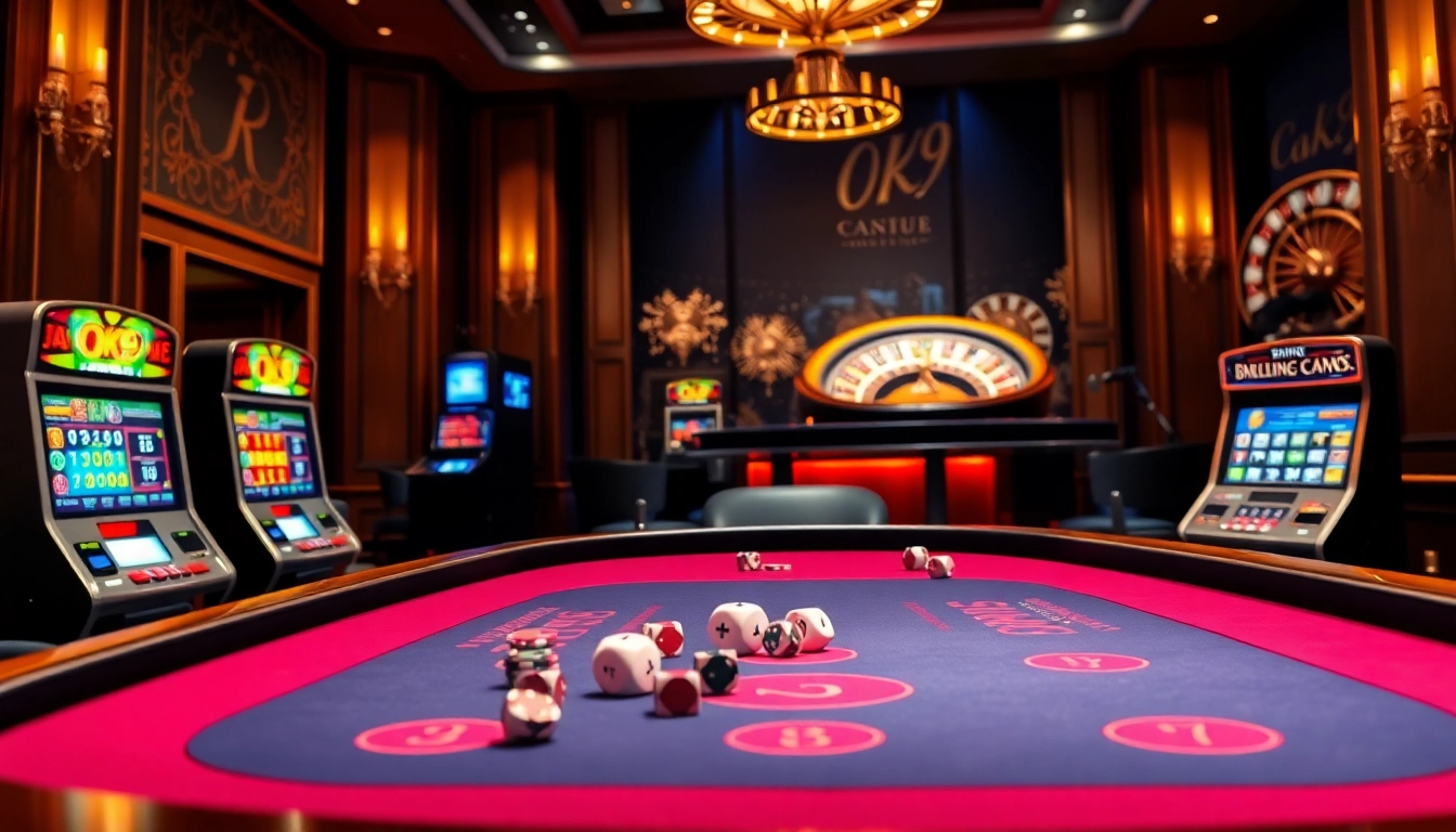 Experience thrilling gambling moments with the OK9 Link, featuring a vibrant casino scene.