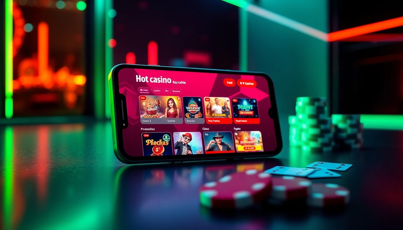 Vibrant HB88 online casino app on smartphone with casino elements
