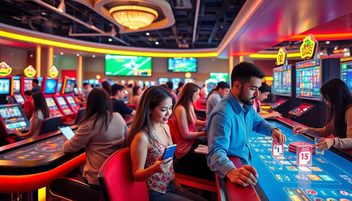 33win vibrant online casino environment showcasing players enjoying various games.