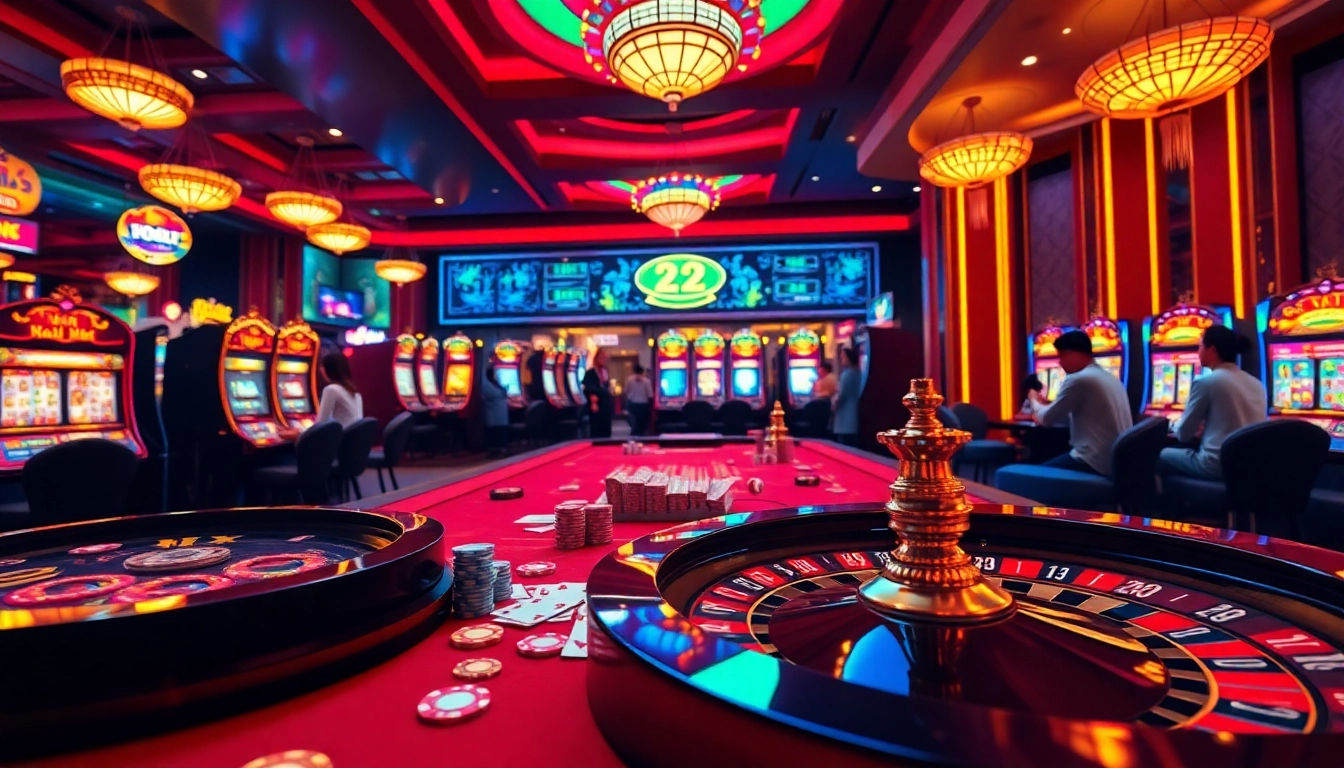 Engaging scene of Malaysia online gambling with players at a vibrant casino table.