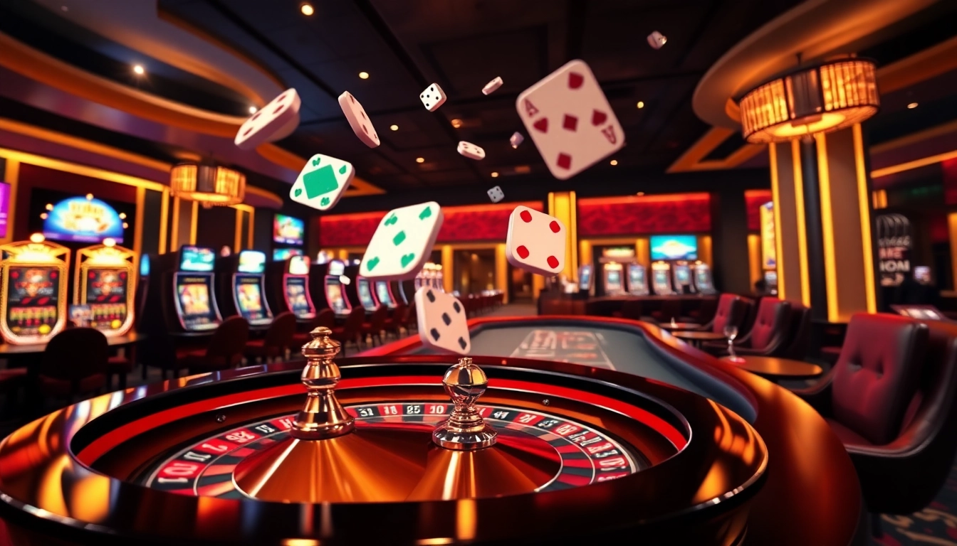 Experience the excitement of bk33 online gaming with vibrant casino visuals featuring roulette and poker.