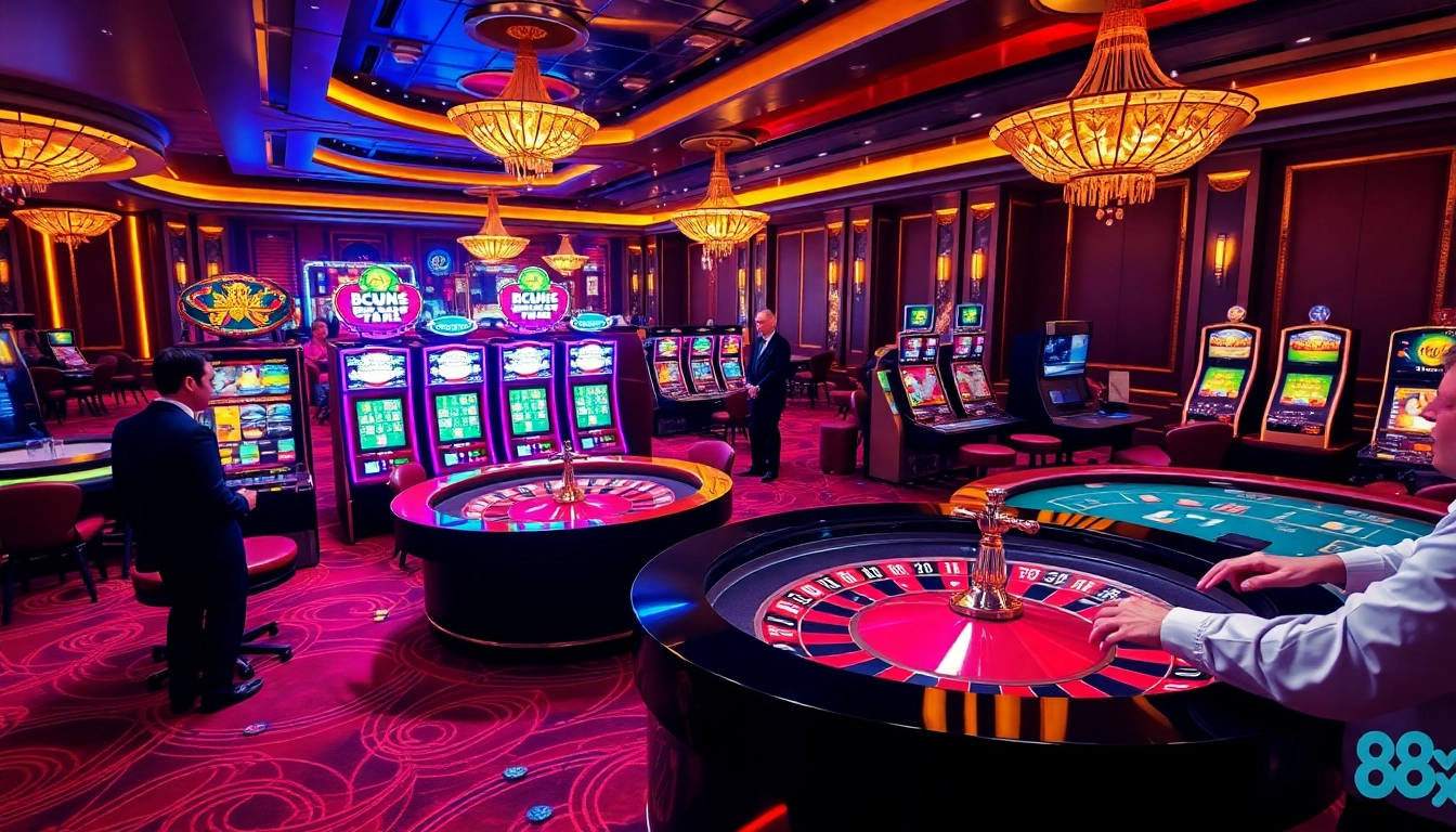 Experience the thrilling atmosphere at the 88xx casino with vibrant roulette and engaged players.