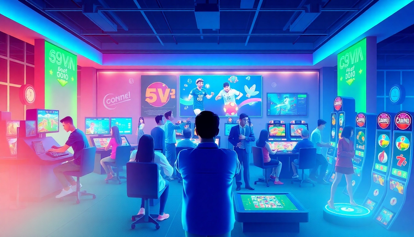 Dynamic online gaming scene at Nhà cái 69VN, showcasing diverse players engaged in thrilling activities.